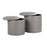 LumiSource Maverick Nesting Ottoman Set, Silver PU