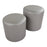 LumiSource Maverick Nesting Ottoman Set, Silver PU