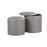 LumiSource Maverick Nesting Ottoman Set, Silver PU