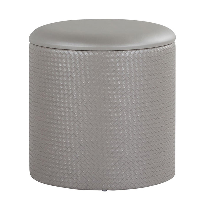 LumiSource Maverick Nesting Ottoman Set, Silver PU