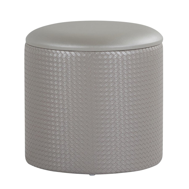 LumiSource Maverick Nesting Ottoman Set, Silver PU