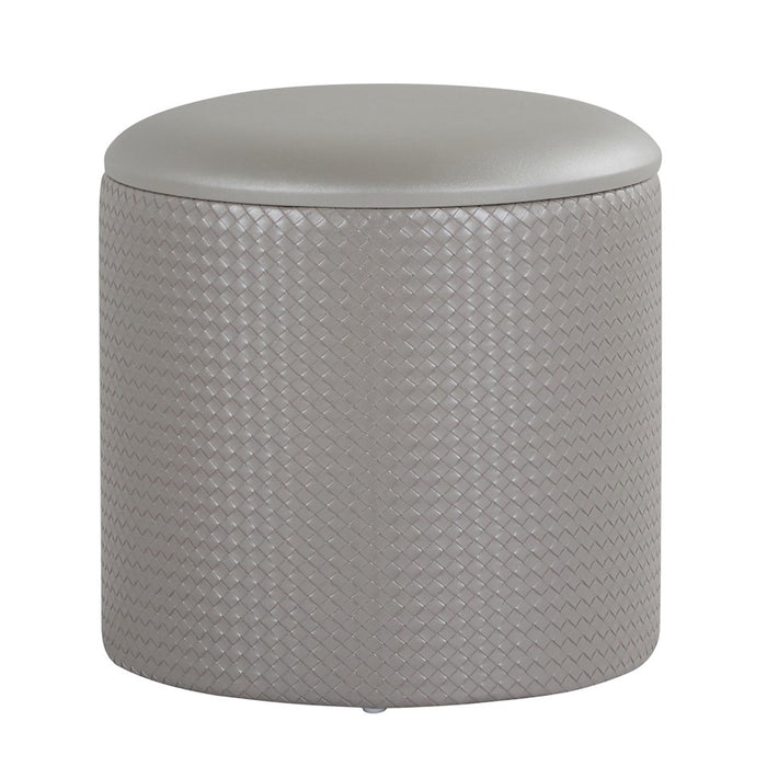 LumiSource Maverick Nesting Ottoman Set, Silver PU