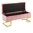 LumiSource Midas Storage Bench in Gold Steel/Pink Velvet