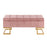 LumiSource Midas Storage Bench in Gold Steel/Pink Velvet