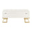 LumiSource Midas Storage Bench in Gold Steel/White Velvet