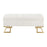 LumiSource Midas Storage Bench in Gold Steel/White Velvet