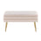 LumiSource Neapolitan Storage Bench in Gold Steel/Cream Velvet