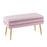 LumiSource Neapolitan Storage Bench, Gold Steel/Blush Pink Velvet - OT-NEOAUVPK