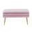 LumiSource Neapolitan Storage Bench, Gold Steel/Blush Pink Velvet