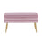 LumiSource Neapolitan Storage Bench, Gold Steel/Blush Pink Velvet