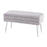 LumiSource Neapolitan Storage Bench in Chrome/Silver Velvet