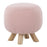 LumiSource Olaf Sherpa Ottoman, Natural Wood/Pink Sherpa - OT-OLAFSHRPANAPK