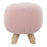 LumiSource Olaf Sherpa Ottoman, Natural Wood/Pink Sherpa