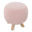 LumiSource Olaf Sherpa Ottoman, Natural Wood/Pink Sherpa