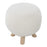 LumiSource Olaf Sherpa Ottoman, Natural Wood/White Sherpa