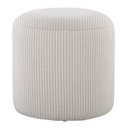 LumiSource Round Pouf, Grey Fabric/White Fabric - OT-POUF16RNDGYW