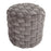 LumiSource Braided Round 16" Ottoman, Dark Grey Velvet