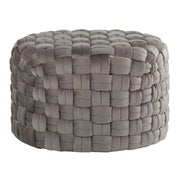 LumiSource Braided Round 24" Ottoman, Dark Grey Velvet - OT-RNDBRD24VDGY
