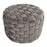 LumiSource Braided Round 24" Ottoman, Dark Grey Velvet