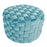 LumiSource Braided Round 24" Ottoman, Ice Blue Velvet