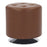 LumiSource Mason Round Swivel 17" Ottoman, Chrome/Camel PU - OT-RNDSWVL17CAM