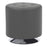 LumiSource Mason Round Swivel 17" Ottoman, Chrome Metal/Grey PU - OT-RNDSWVL17GY