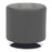 LumiSource Mason Round Swivel 17" Ottoman, Chrome Metal/Grey PU