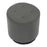 LumiSource Mason Round Swivel 17" Ottoman, Chrome Metal/Grey PU