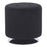 LumiSource Mason Round Swivel 17" Ottoman, Chrome/Black Velvet