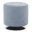 LumiSource Mason Round Swivel 17" Ottoman, Chrome/Light Blue