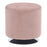 LumiSource Mason Round Swivel 17" Ottoman, Chrome/Blush Velvet
