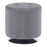 LumiSource Mason Round Swivel 17" Ottoman, Chrome/Silver