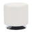 LumiSource Mason Round Swivel 17" Ottoman, Chrome Metal/White PU - OT-RNDSWVL17W
