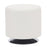 LumiSource Mason Round Swivel 17" Ottoman, Chrome Metal/White PU