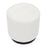 LumiSource Mason Round Swivel 17" Ottoman, Chrome Metal/White PU