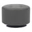 LumiSource Mason Round Swivel 26" Ottoman, Chrome Metal/Grey PU