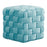LumiSource Braided Square 16" Ottoman, Ice Blue Velvet - OT-SQBRAID16VLBU