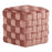LumiSource Braided Square 16" Ottoman, Blush Pink Velvet - OT-SQBRAID16VPK