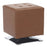 LumiSource Mason Square Swivel 16" Ottoman, Chrome/Camel PU - OT-SQSWVL16CAM
