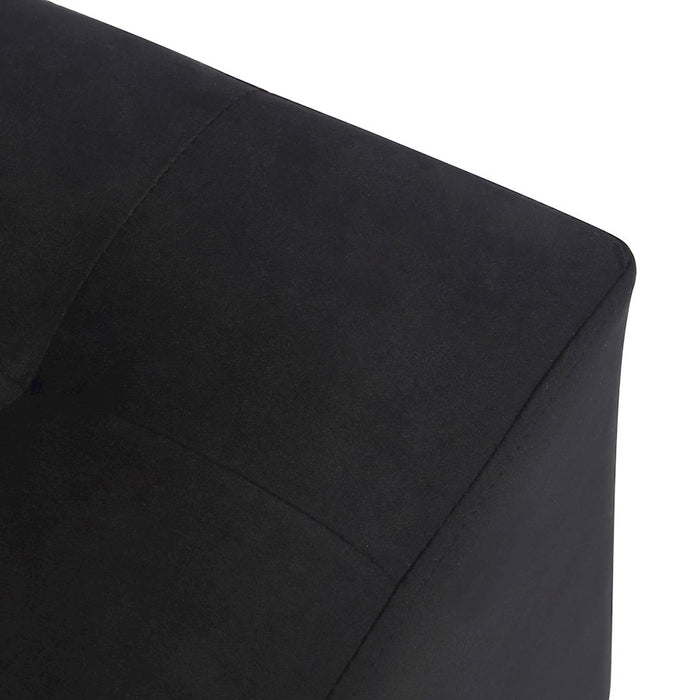 LumiSource Mason Square Swivel 16" Ottoman, Chrome/Black Velvet