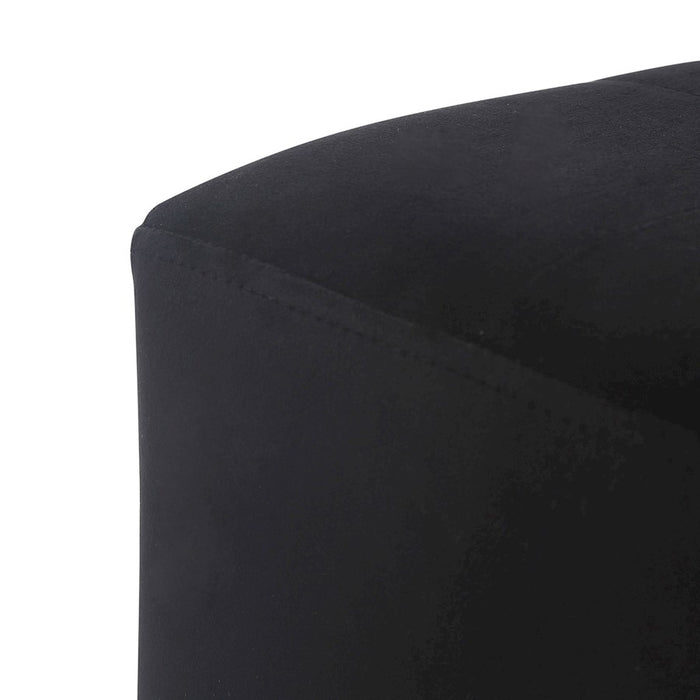 LumiSource Mason Square Swivel 16" Ottoman, Chrome/Black Velvet