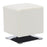 LumiSource Mason Square Swivel 16" Ottoman, Chrome/Cream Velvet - OT-SQSWVL16VCR