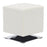 LumiSource Mason Square Swivel 16" Ottoman, Chrome/Cream Velvet
