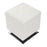 LumiSource Mason Square Swivel 16" Ottoman, Chrome/Cream Velvet