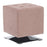 LumiSource Mason Square Swivel 16" Ottoman, Chrome/Blush Velvet - OT-SQSWVL16VPK