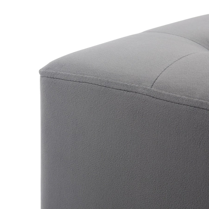 LumiSource Mason Square Swivel 16" Ottoman, Chrome/Silver