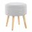 LumiSource Tray Storage Ottoman Set, Natural Wood/Light Grey