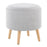 LumiSource Tray Storage Ottoman Set, Natural Wood/Light Grey