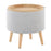LumiSource Tray Storage Ottoman Set, Natural Wood/Light Grey