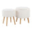 LumiSource Tray Storage Ottoman Set, Natural/Textured Cream - OT-STORNESTNATXCR